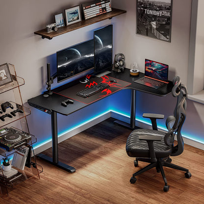 Elevate Your Gaming Experience with the 60 Inch L Shaped Gaming Desk - Perfect for Home Office & Gaming Setup with Cable Management and Ergonomic Design