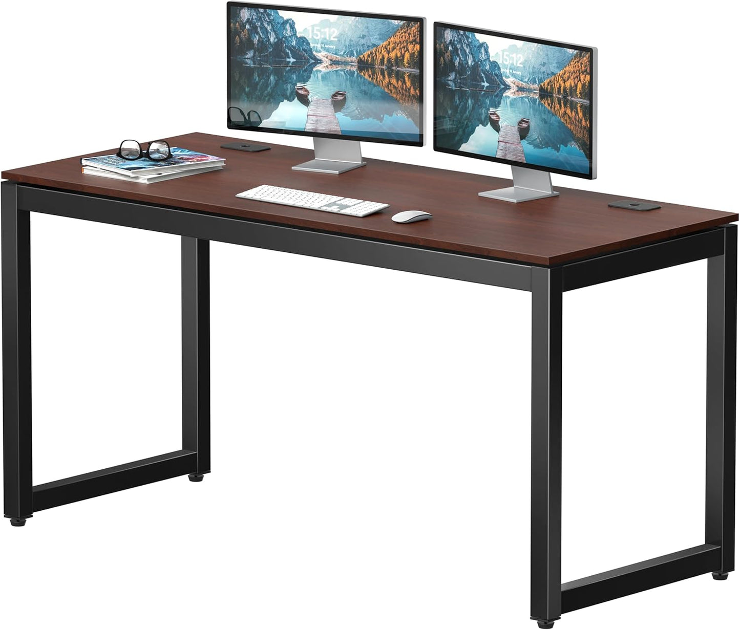 55-Inch Cherry Commercial-Grade Office Computer Desk