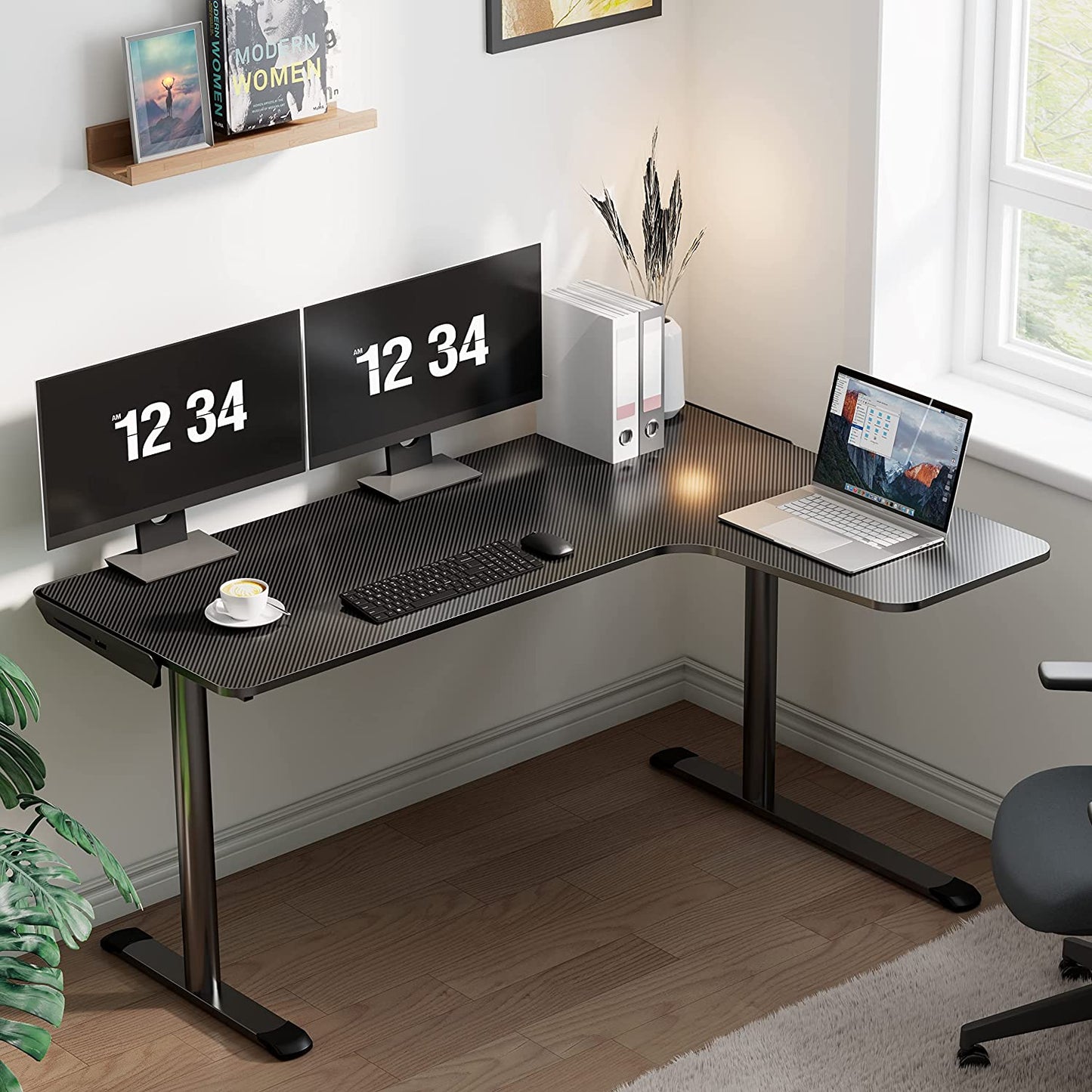 Elevate Your Gaming Experience with the 60 Inch L Shaped Gaming Desk - Perfect for Home Office & Gaming Setup with Cable Management and Ergonomic Design