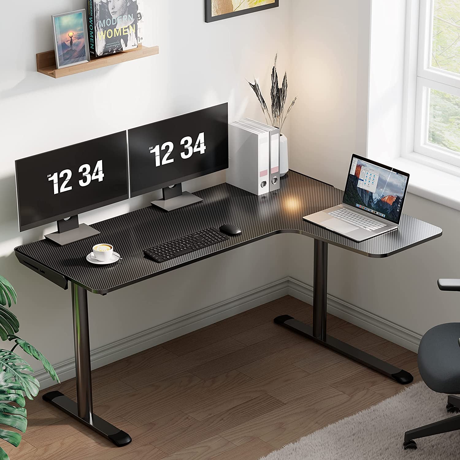 Elevate Your Gaming Experience with the 60 Inch L Shaped Gaming Desk - Perfect for Home Office & Gaming Setup with Cable Management and Ergonomic Design