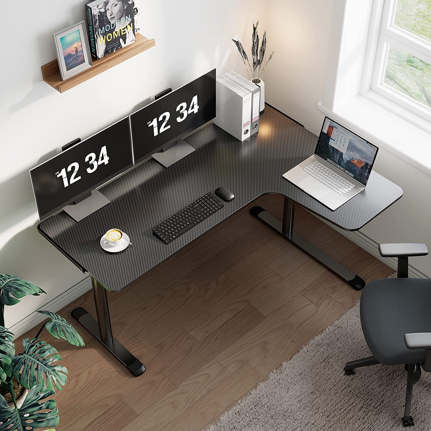 Elevate Your Gaming Experience with the 60 Inch L Shaped Gaming Desk - Perfect for Home Office & Gaming Setup with Cable Management and Ergonomic Design