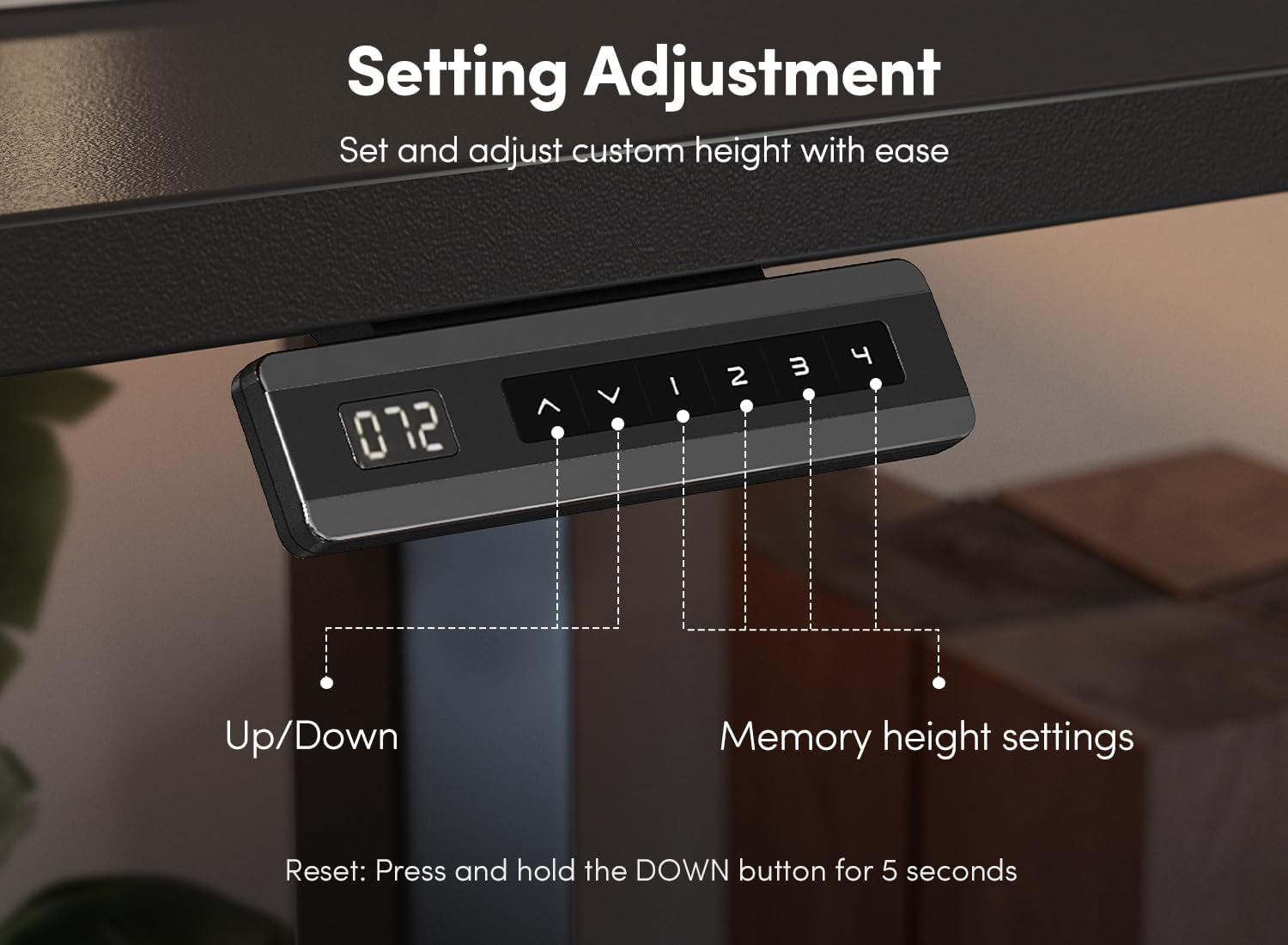 Height Adjustable Electric Standing Desk - 40" x 24" with Double Drawer, Home Office Workstation, Black Finish, Includes 4 Adjustable Feet and 2 Hooks
