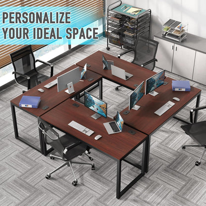 55-Inch Cherry Commercial-Grade Office Computer Desk